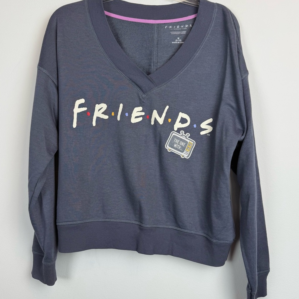 Friends The One With... Gray Vneck Sweatshirt size Medium